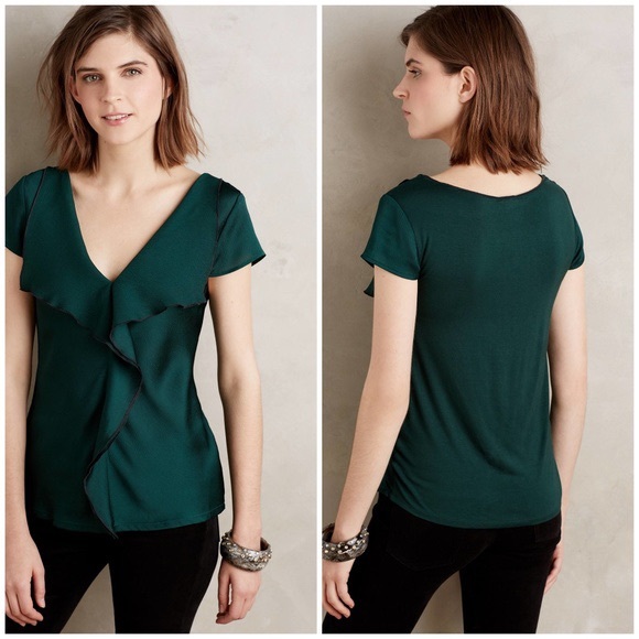 EUC! - Anthro | Meadow Rue Cascade Ruffle Top - Picture 2 of 6